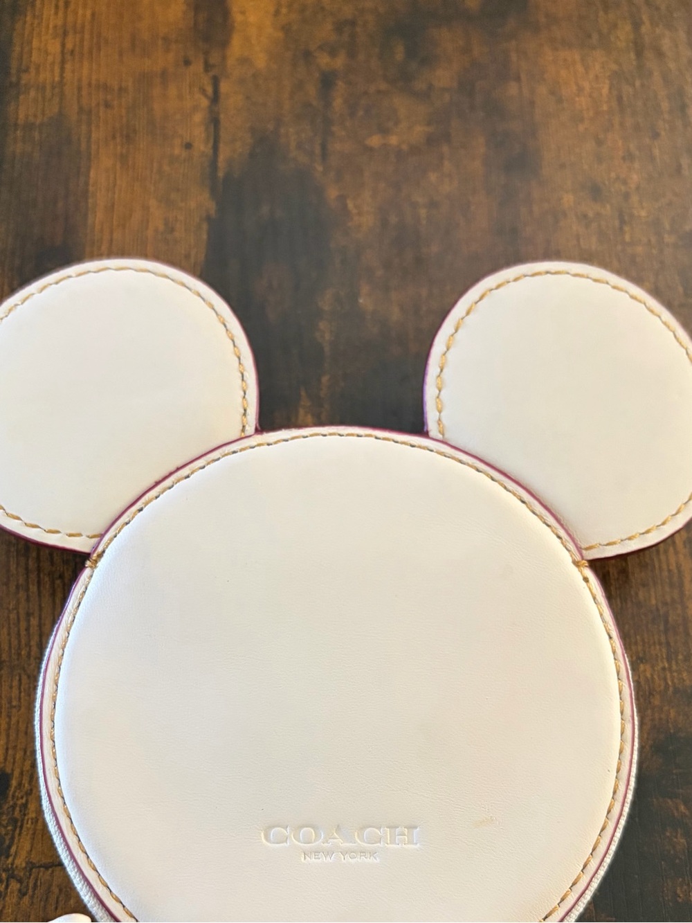 Coach Cream Mouse Ear Coin Purse - Picture 6 of 12